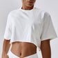 Cropped Raw Hem T Shirt