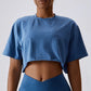 Cropped Raw Hem T Shirt