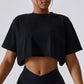 Cropped Raw Hem T Shirt