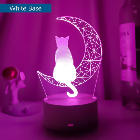 Moon Cat Color Changing Lamp