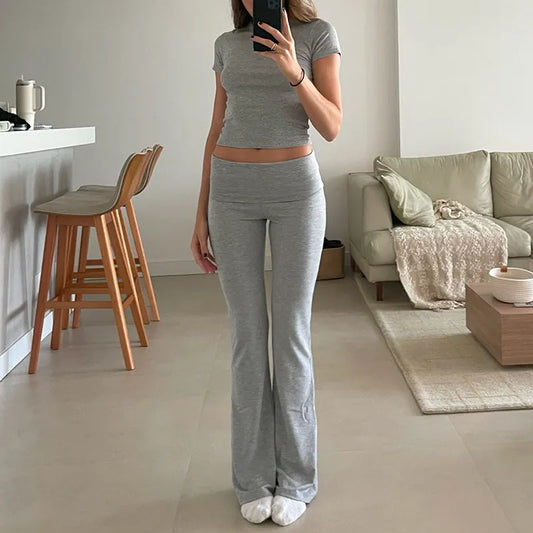 Crop Tee & Yoga Pants Lounge Set