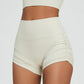 Pleated High Waist Yoga Shorts