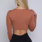 Twist Front Long Sleeve Crop Top