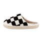Retro 1980s Checkered Plush Slippers
