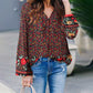 Floral Vintage V Neck Top