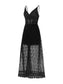 Lace V Neck Shorts Jumpsuit Open Front Maxi Dress