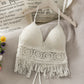 Knitted Festival Cropped Halter Top