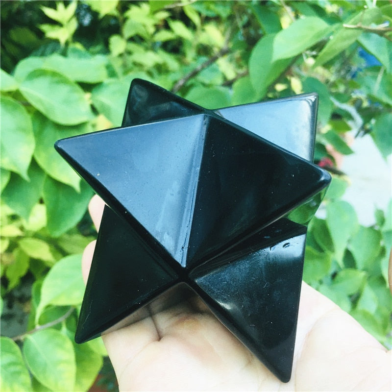 Obsidian Crystal Merkaba Star