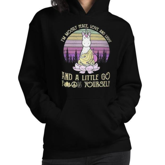 Peace, Love & Light Unicorn Hoodie