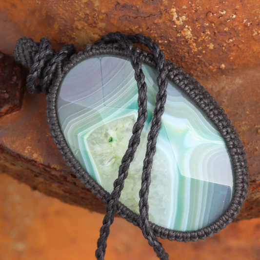 Blue Carnelian Crystal Necklace