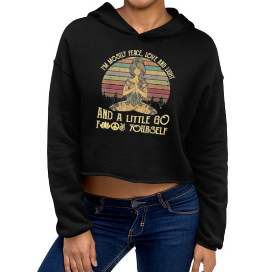 Peace Love & Light Crop Hoodie