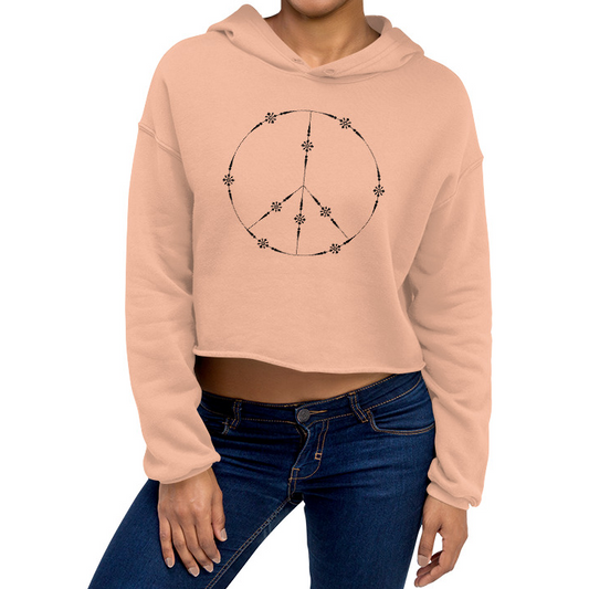 Peace Sign Crop Hoodie