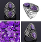 Charoite Stone Silver Ring