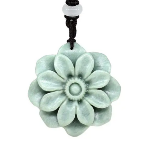Jade Stone Flower Necklace