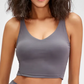 V Neck Shelf Bra Cropped Tank Top