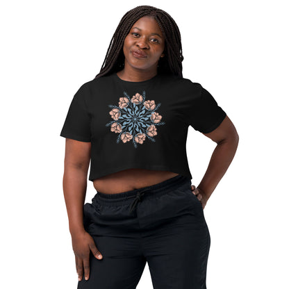 Rose Mandala Cropped T Shirt