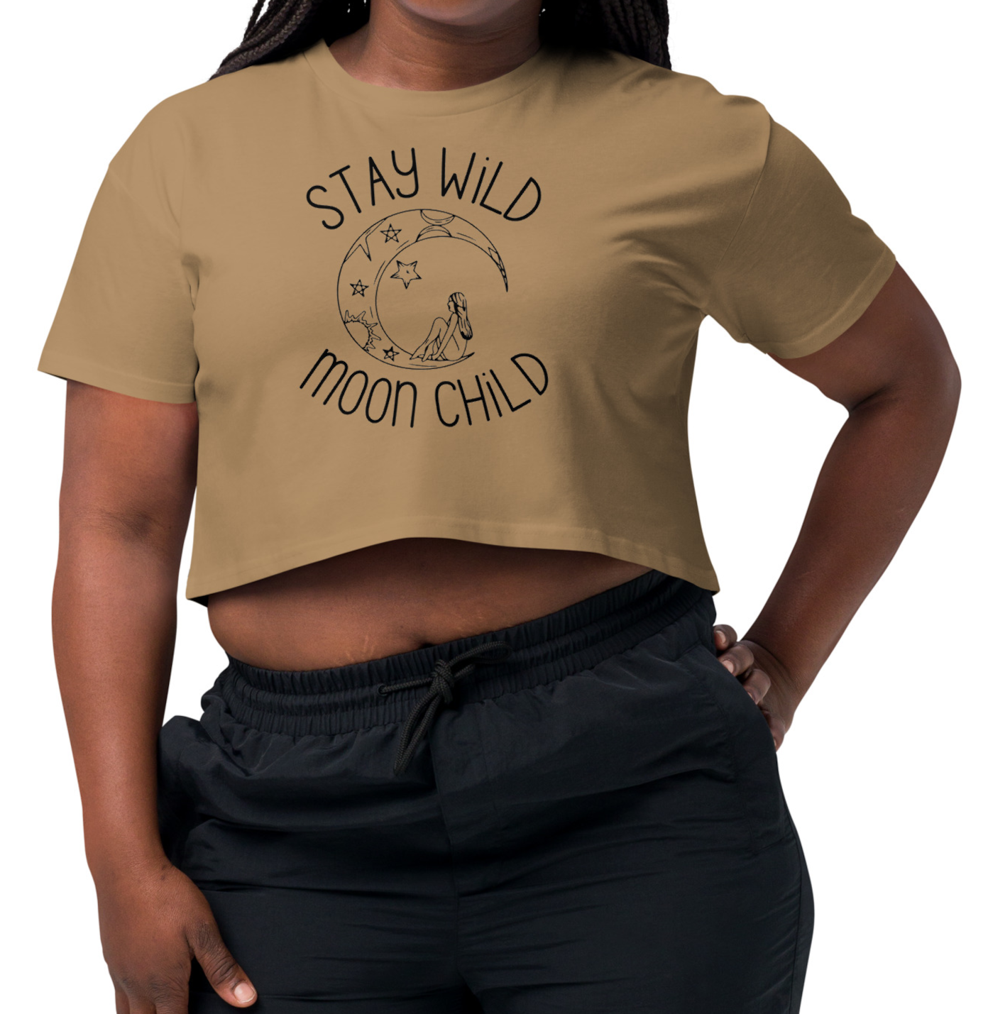 stay wild moon child cropped shirt