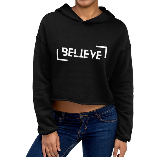 Power Words BELIEVE Crop Hoodie