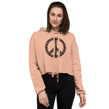 Peace Sign Crop Hoodie