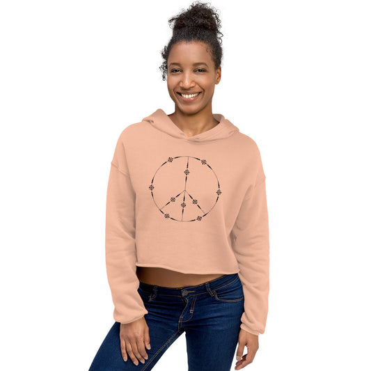 Peace Sign Crop Hoodie