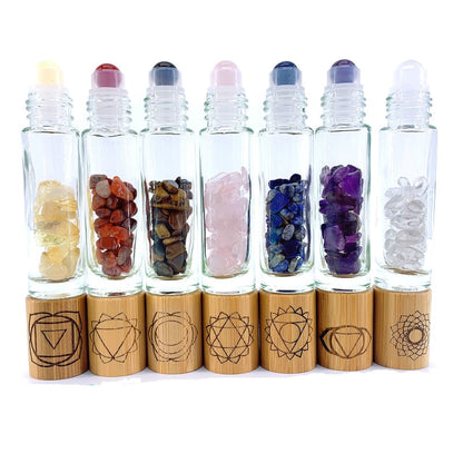 Chakra Stone Crystal Roller Bottle 7pc Set