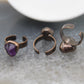 Amethyst Crystal Adjustable Ring