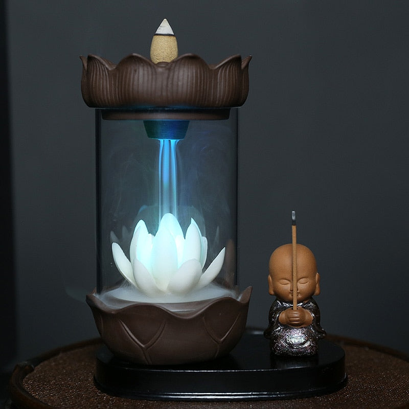 Glowing Lotus Backflow Incense Burner