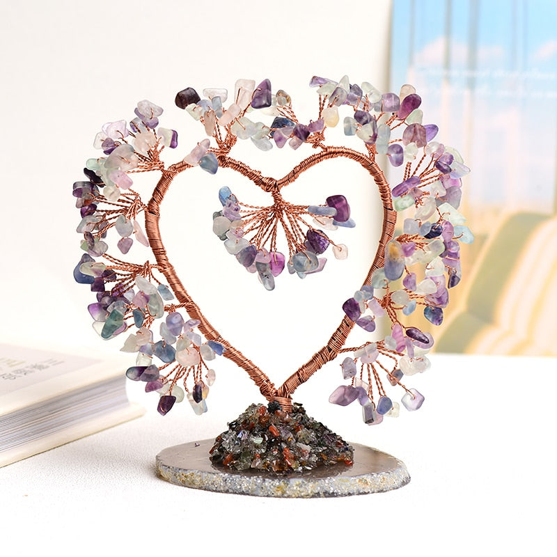 Heart-Shaped Crystal & Copper Tree