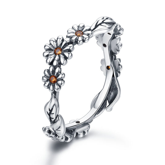 Twisted Daisy Silver Ring