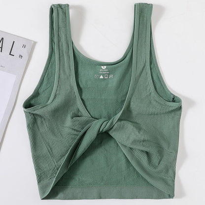 Twist Front Cropped Tank Top