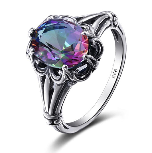 Rainbow Fire Mystic Topaz Ring