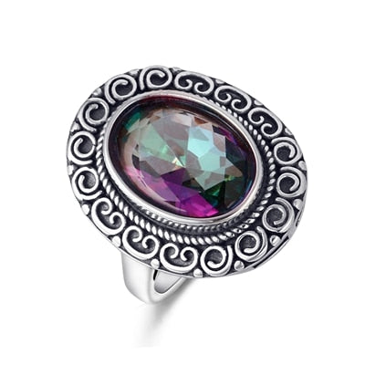 Rainbow Fire Mystic Topaz Ring