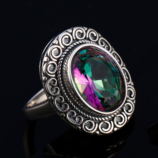 Rainbow Fire Mystic Topaz Ring