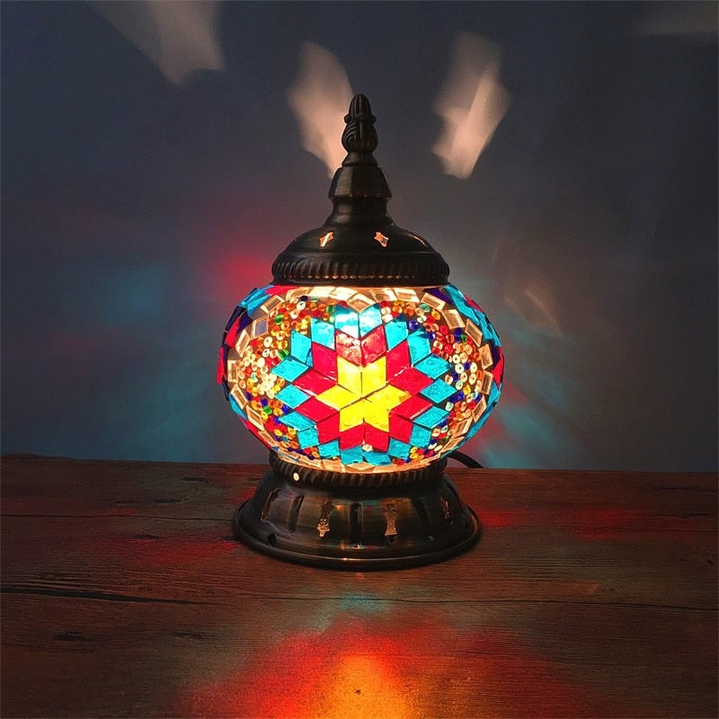 Mosaic Stained Glass Table Lamp