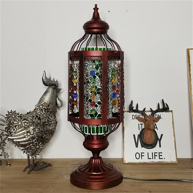 Retro Kaleidoscope Stained Glass Table Lamp