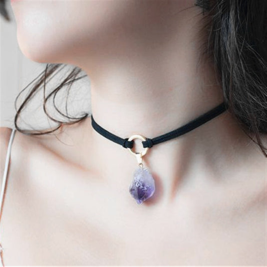 Amethyst Crystal Choker Necklace