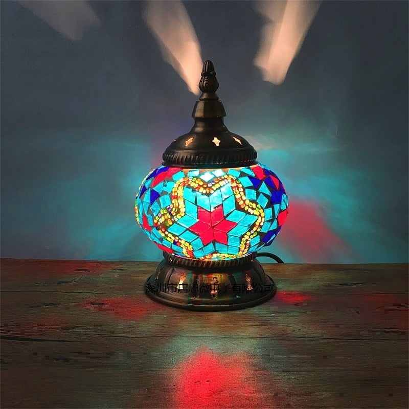 Mosaic Stained Glass Table Lamp