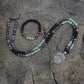 Amethyst & Green Aventurine Lotus Mala Bead Necklace