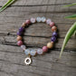 Rose Quartz & Moon Mala Bead Necklace