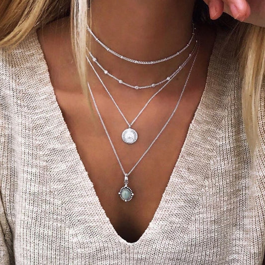 Silver Multi Layer Necklace