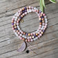 Rose Quartz & Moon Mala Bead Necklace