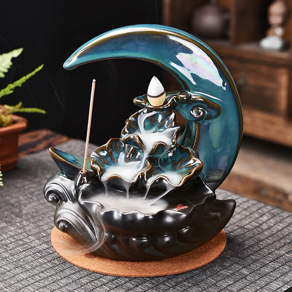 Moon Crescent Backflow Incense Burner