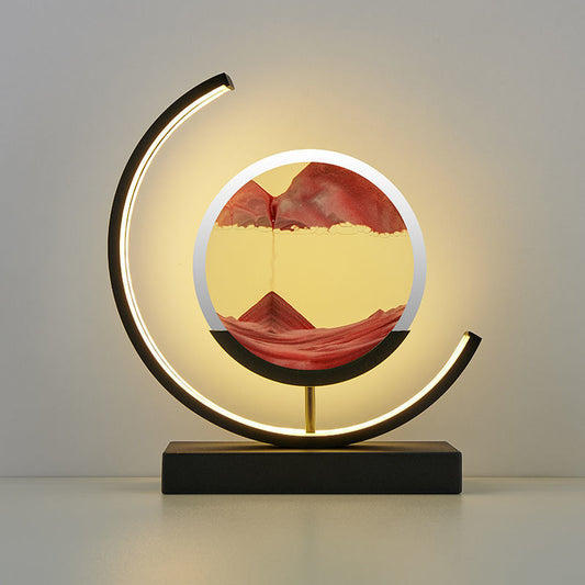 Flowing Sand Art Half Moon Table Lamp