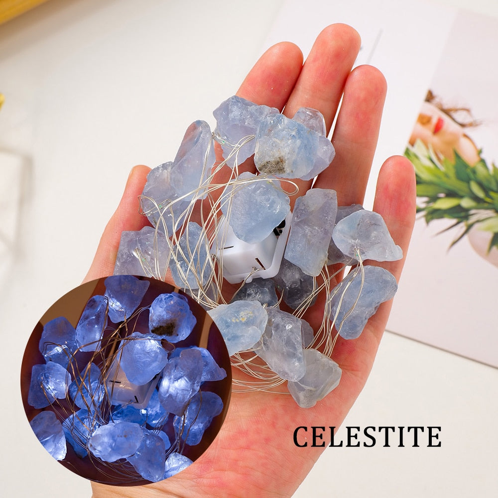 celestite crystal fairy lights