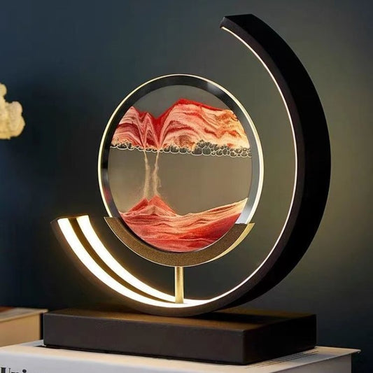 Flowing Sand Art Half Moon Table Lamp