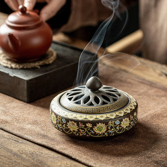Floral Ceramic Incense Burner