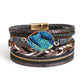 Druzy Layered Braided Wrap Bracelet