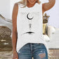 Crescent Moon Sleeveless T Shirt