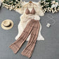 Knitted Festival Top & Wide Leg Pants Set