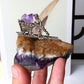 Rainbow Fluorite Crystal with Miner